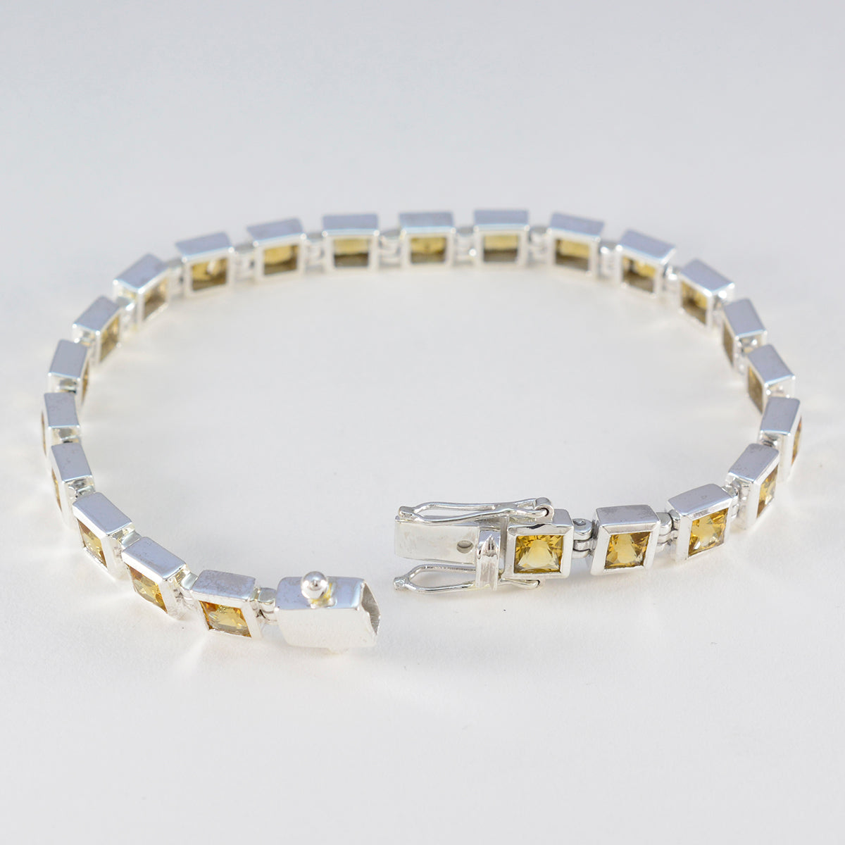 Citrine Good Friday Classic Yellow Sterling Silver Tennis Bracelet