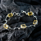 Citrine Go-to Slim Yellow 925 Silver Links Bracelet