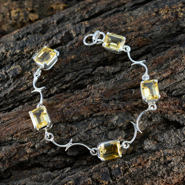 Citrine Go-to Slim Yellow 925 Silver Links Bracelet