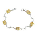 Citrine Go-to Slim Yellow 925 Silver Links Bracelet