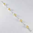 Citrine Go-to Slim Yellow 925 Silver Links Bracelet