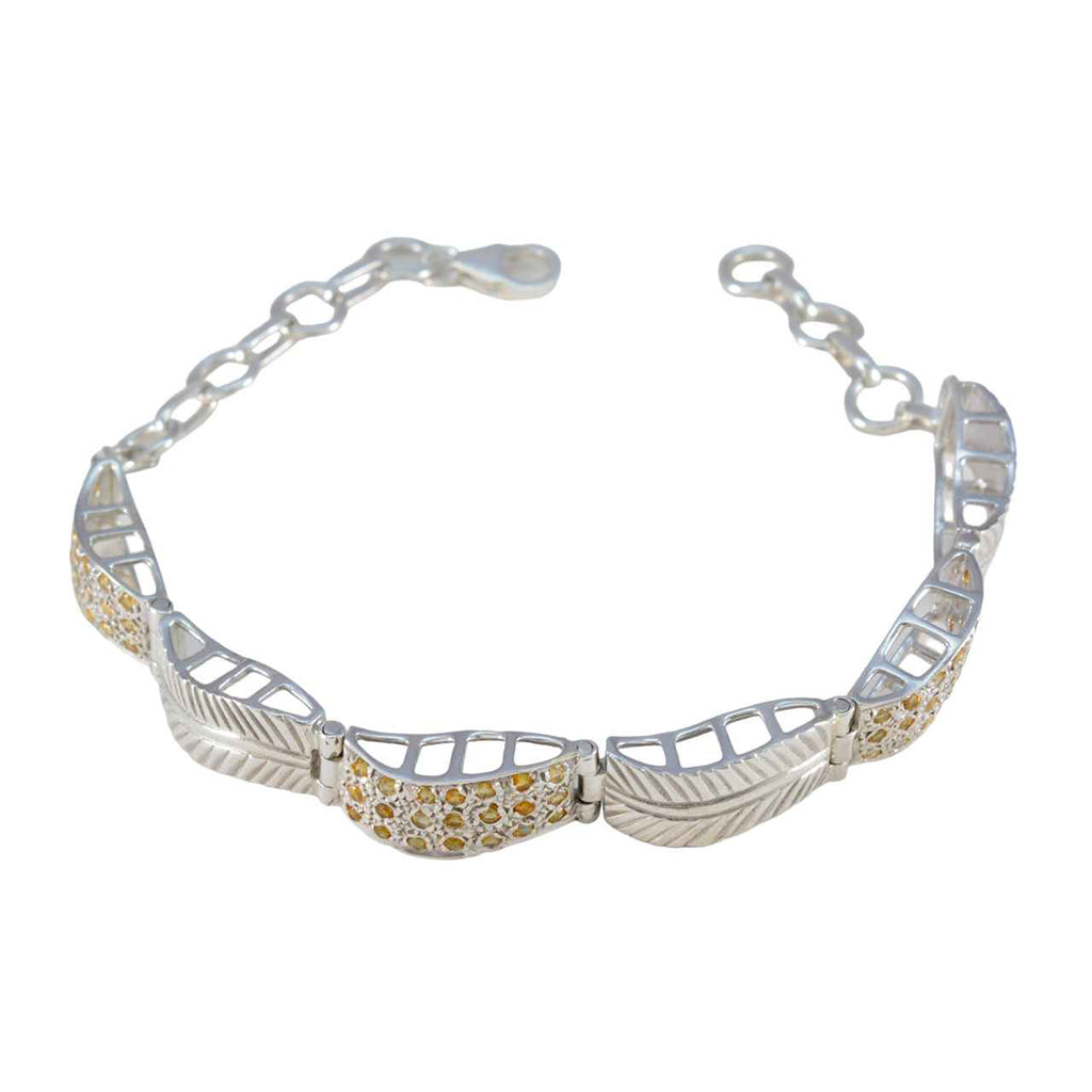 Citrine Guy Fawkes Night Versatile Yellow 925 Silver Tennis Bracelet