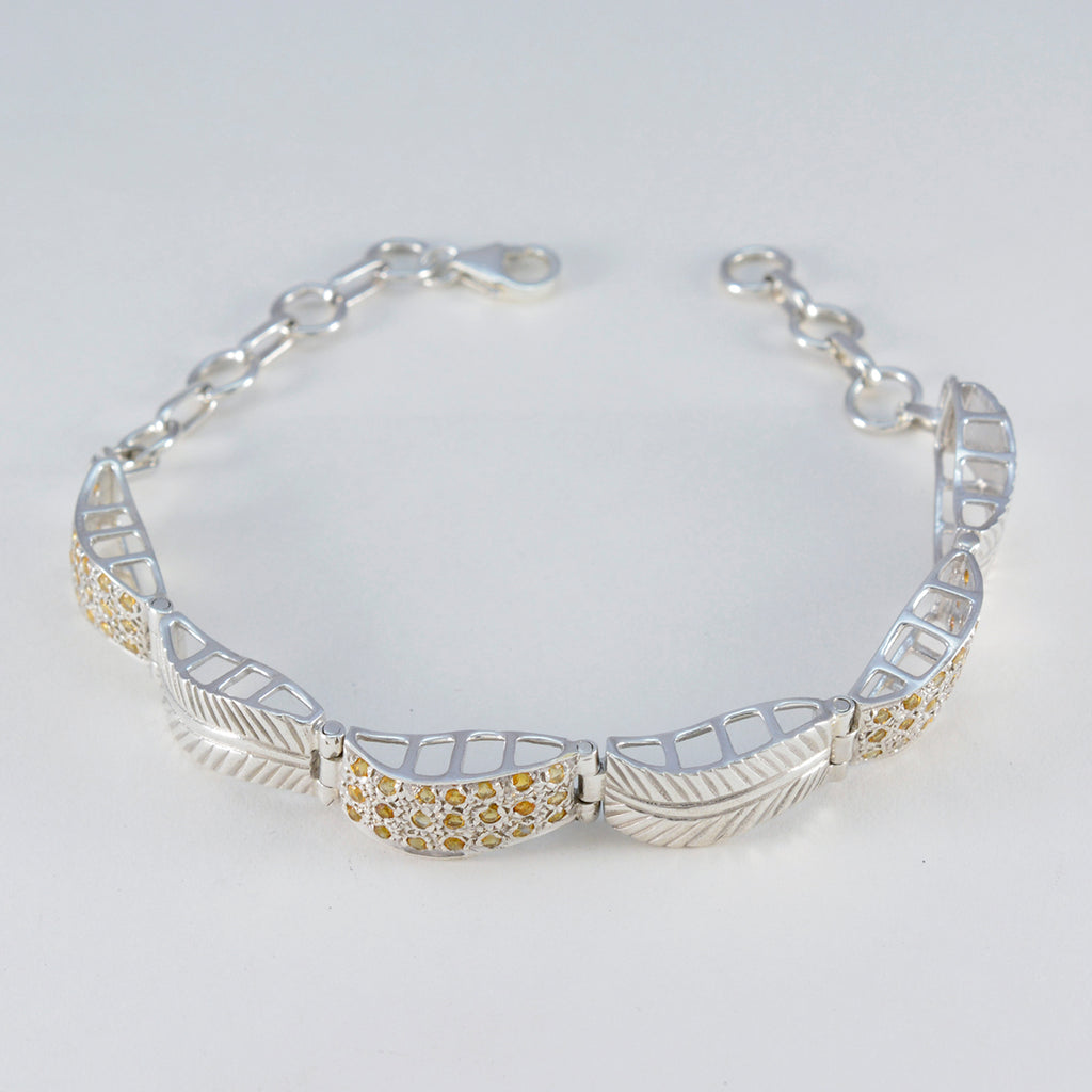 Citrine Guy Fawkes Night Versatile Yellow 925 Silver Tennis Bracelet