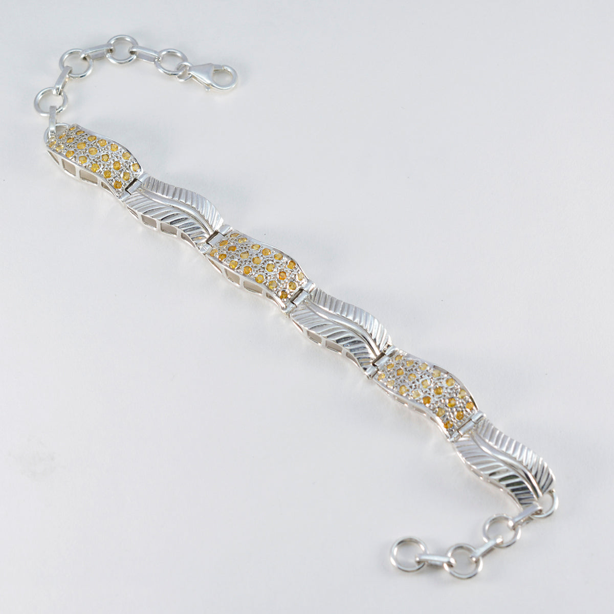 Citrine Guy Fawkes Night Versatile Yellow 925 Silver Tennis Bracelet