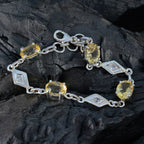 Citrine Halloween Featherlight Yellow Silver Links Bracelet