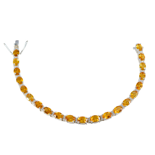 Citrine Happy Minimal Yellow Sterling Silver Tennis Bracelet