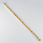 Citrine Happy Minimal Yellow Sterling Silver Tennis Bracelet