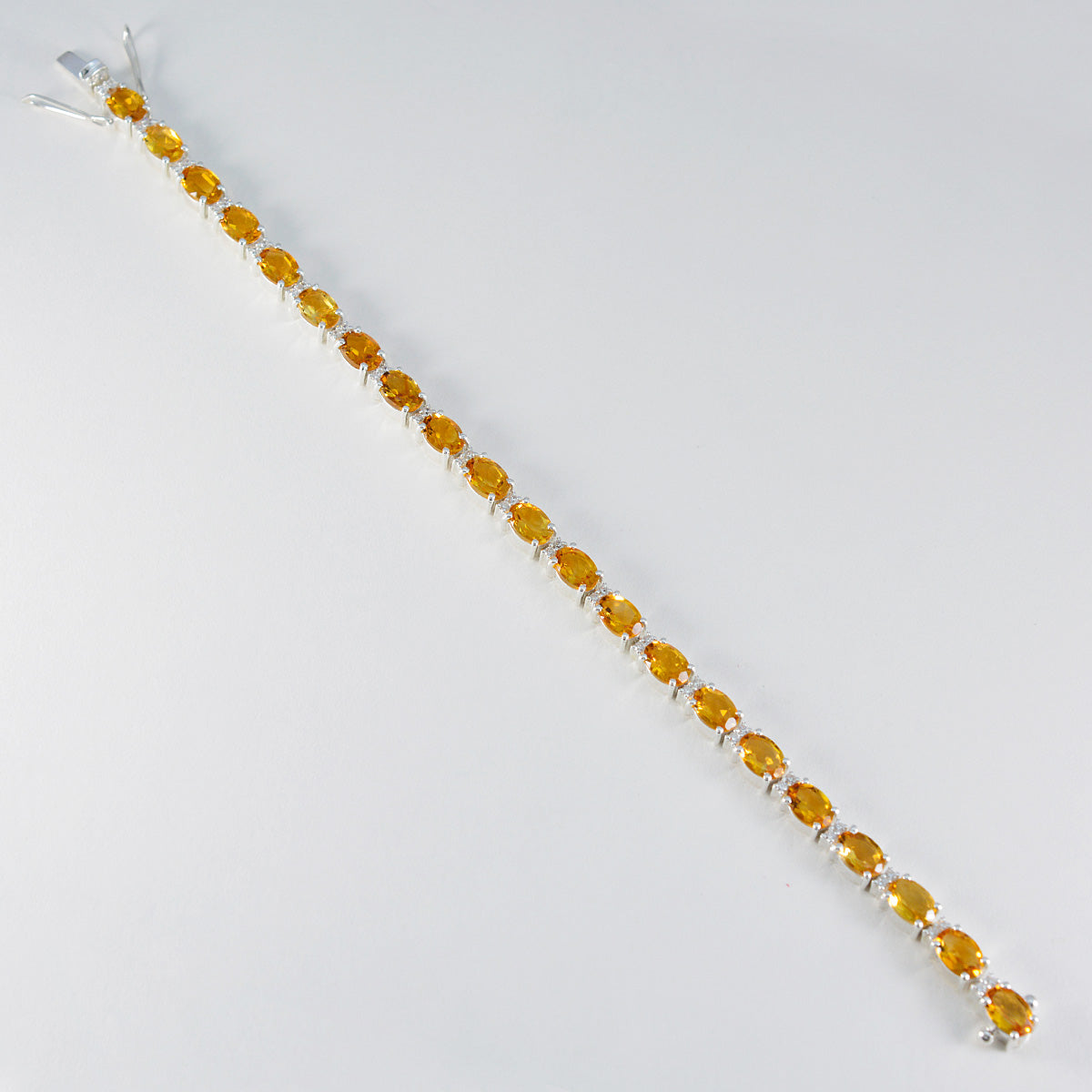 Citrine Happy Minimal Yellow Sterling Silver Tennis Bracelet