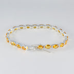 Citrine Happy Minimal Yellow Sterling Silver Tennis Bracelet