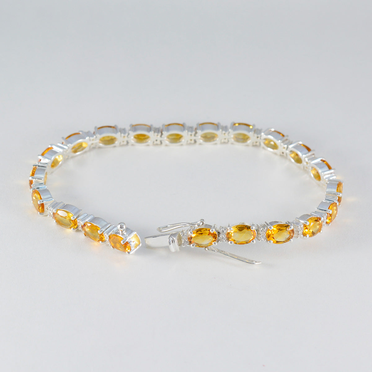 Citrine Happy Minimal Yellow Sterling Silver Tennis Bracelet