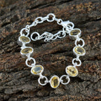 Citrine Gala Tiny Yellow Sterling Silver Links Bracelet