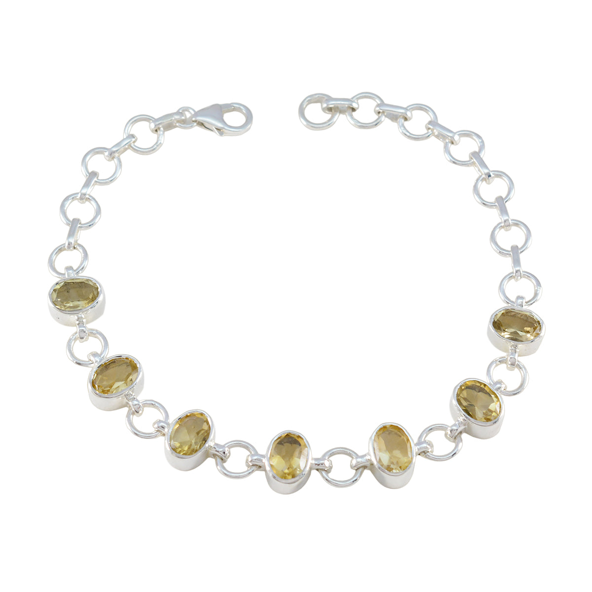Citrine Gala Tiny Yellow Sterling Silver Links Bracelet