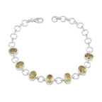 Citrine Gala Tiny Yellow Sterling Silver Links Bracelet