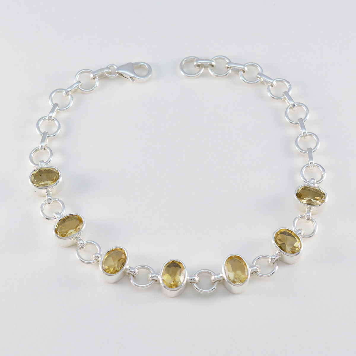 Citrine Gala Tiny Yellow Sterling Silver Links Bracelet