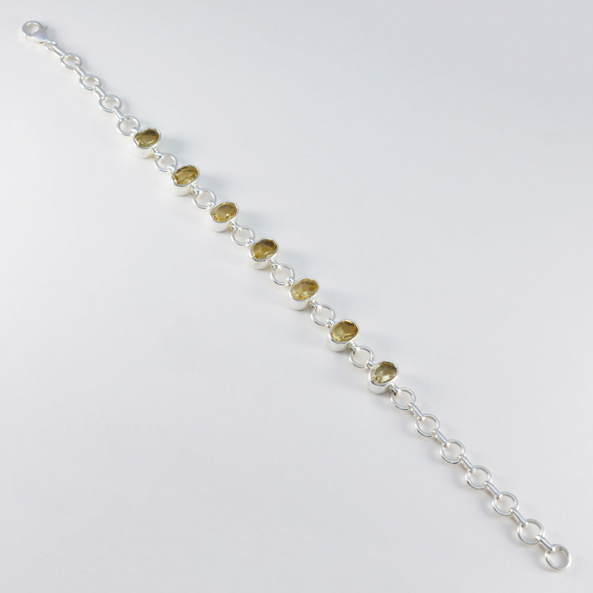 Citrine Gala Tiny Yellow Sterling Silver Links Bracelet