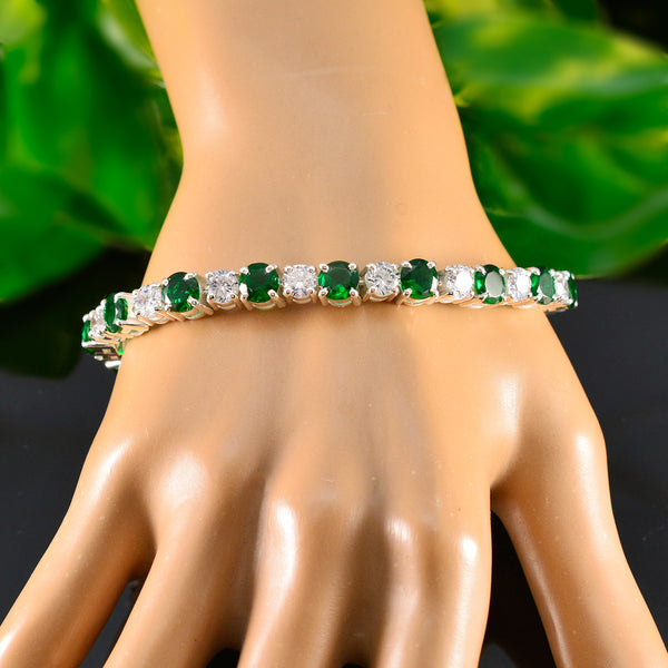 Emerald CZ hollywood Essential Green 925 Silver Tennis Bracelet