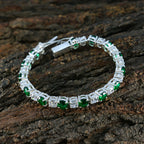 Emerald CZ hollywood Essential Green 925 Silver Tennis Bracelet