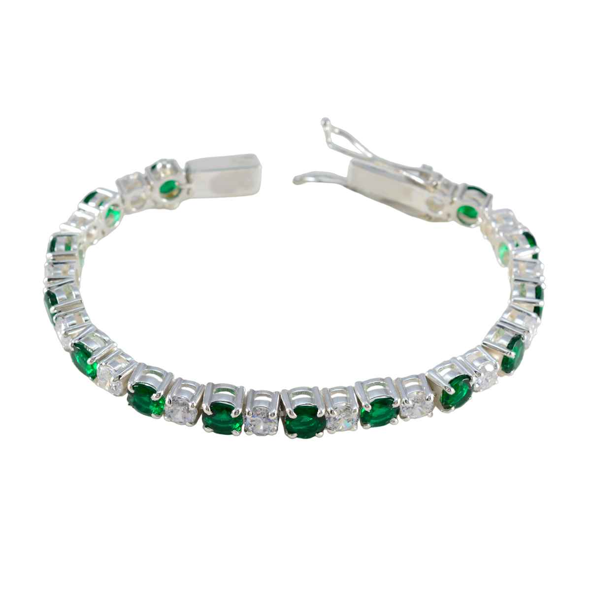 Emerald CZ hollywood Essential Green 925 Silver Tennis Bracelet Главное изображение товара