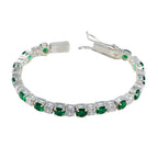 Emerald CZ hollywood Essential Green 925 Silver Tennis Bracelet