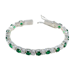Emerald CZ hollywood Essential Green 925 Silver Tennis Bracelet