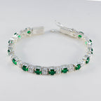 Emerald CZ hollywood Essential Green 925 Silver Tennis Bracelet