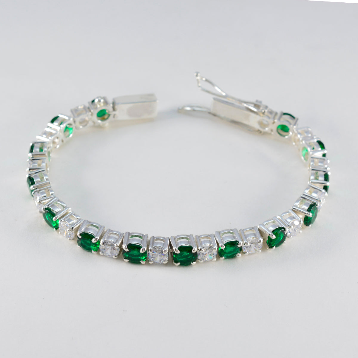 Emerald CZ hollywood Essential Green 925 Silver Tennis Bracelet