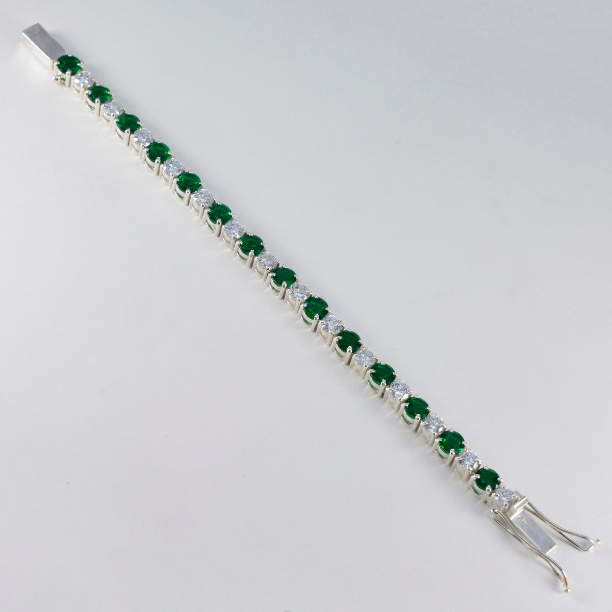 Emerald CZ hollywood Essential Green 925 Silver Tennis Bracelet