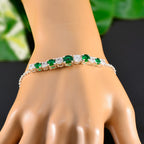 Emerald CZ Holy Week Whisper-thin Green Silver Tennis Bracelet