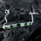 Emerald CZ Holy Week Whisper-thin Green Silver Tennis Bracelet