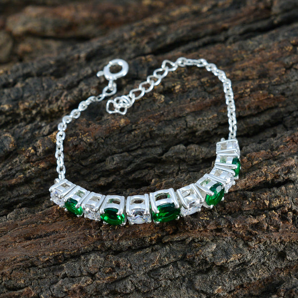Emerald CZ Holy Week Whisper-thin Green Silver Tennis Bracelet