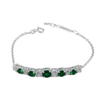 Emerald CZ Holy Week Whisper-thin Green Silver Tennis Bracelet