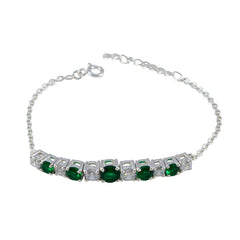 Emerald CZ Holy Week Whisper-thin Green Silver Tennis Bracelet