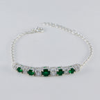 Emerald CZ Holy Week Whisper-thin Green Silver Tennis Bracelet
