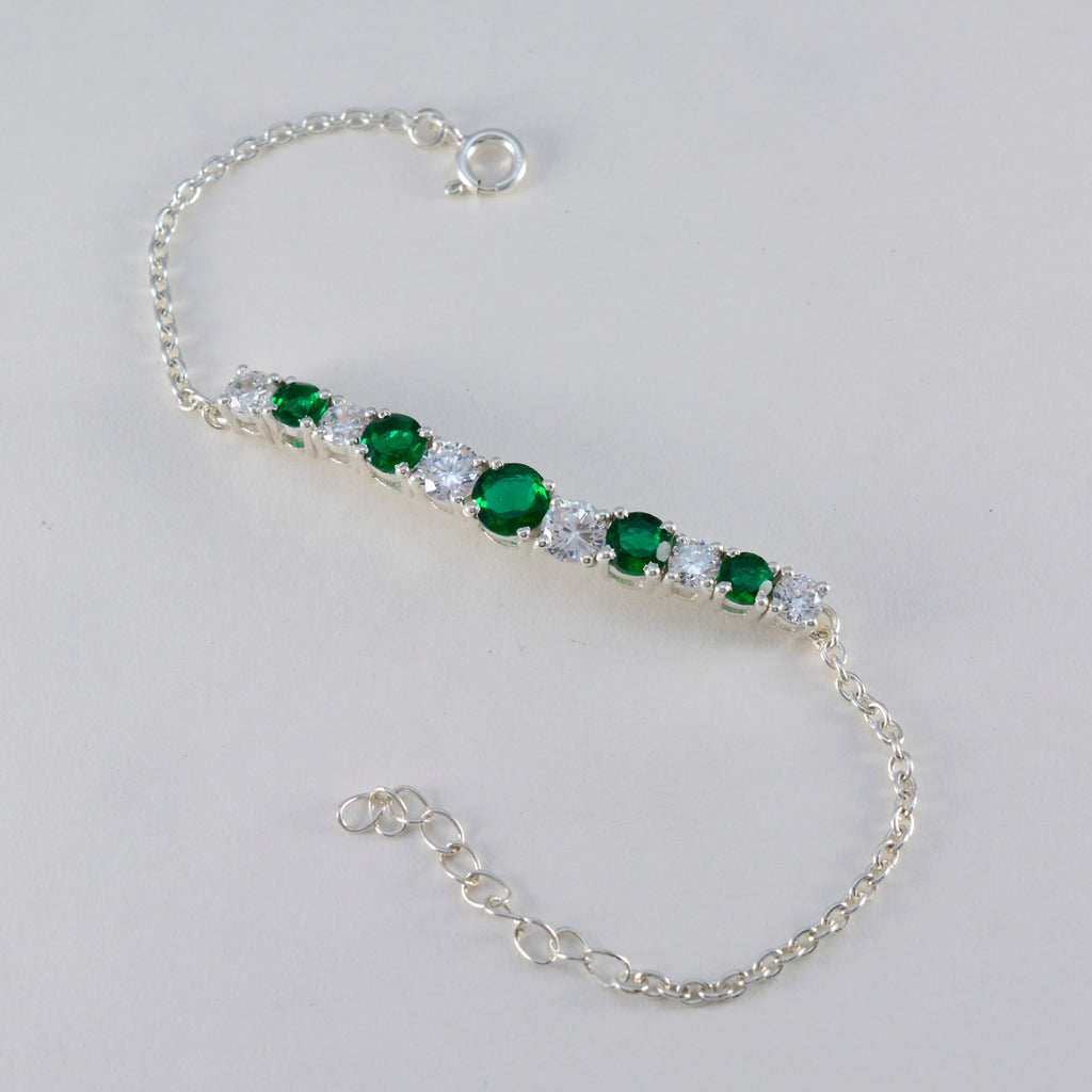 Emerald CZ Holy Week Whisper-thin Green Silver Tennis Bracelet