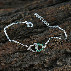 Bracciale a catena minimalista in argento sterling verde smeraldo con zirconi cubici Honor