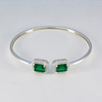 Emerald CZ Ice Cream Day Tiny Green 925 Silver Bangle Bracelet
