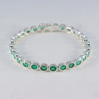 Emerald CZ tea Day Minimal Green Sterling Silver Tennis Bracelet