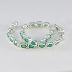 Emerald CZ tea Day Minimal Green Sterling Silver Tennis Bracelet