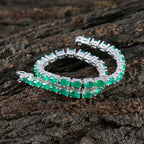 Emerald CZ Cat Day Tiny Green 925 Silver Tennis Bracelet