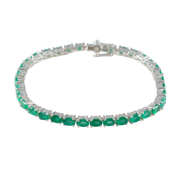 Smaragd CZ Cat Day Tiny Green 925 Silber Tennisarmband