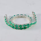 Emerald CZ Cat Day Tiny Green 925 Silver Tennis Bracelet