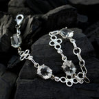 Green Amethyst Dance Day Dainty Light Green Sterling Silver Links Bracelet