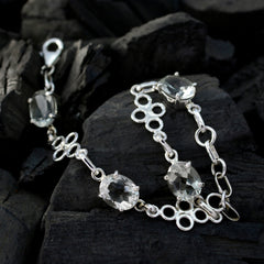 グリーンアメジストのダンスデー用繊細なライトグリーンのスターリングシルバーリンクブレスレット