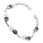 Green Amethyst Day of Friendship Featherlight Light Green 925 Silver Links Bracelet