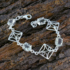 Green Amethyst Day of Happiness Featherlight Light Green Silver Links Bracelet