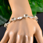 Green Amethyst Day of Light Slim Light Green Sterling Silver Links Bracelet