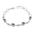 Green Amethyst Day of Light Slim Light Green Sterling Silver Links Bracelet