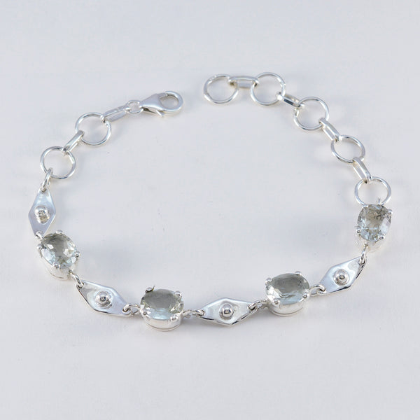 Green Amethyst Day of Light Slim Light Green Sterling Silver Links Bracelet