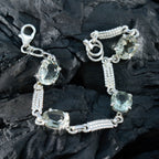 Green Amethyst Day of Yoga Slim Light Green 925 Silver Links Bracelet