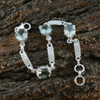 Green Amethyst Day of Yoga Slim Light Green 925 Silver Links Bracelet